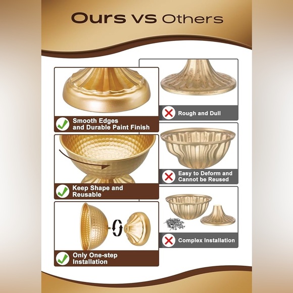 Hammered Gold Vases for Centerpieces - Picture 5 of 7